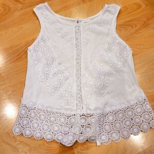White Lace Sleeveless Top